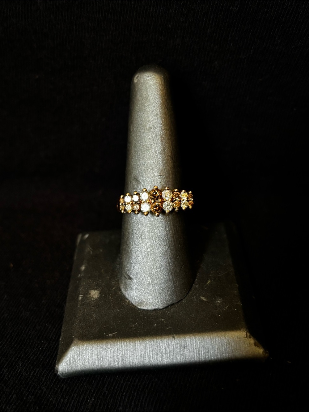 14K Rose Gold Chocolate and White Diamonds Ring luxury jewelry brilliant cut